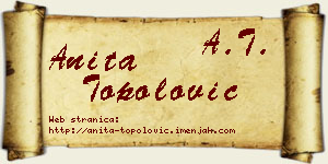 Anita Topolović vizit kartica